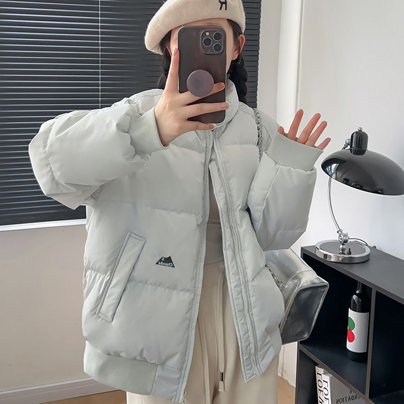 花小甜反季羽绒服女短款2024新款小个子面包服加厚白鸭绒韩版外套