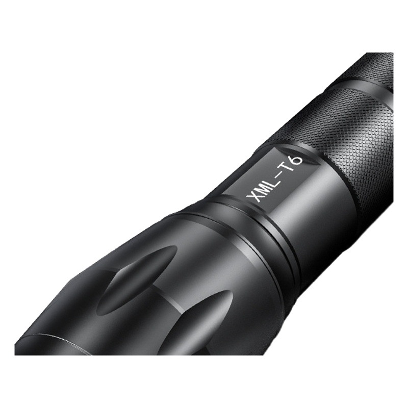 Cross-border T6 linterna de luz fuerte con salida de banco de potencia zoom telescópico linterna de emergencia al aire libre LED linterna incorporada