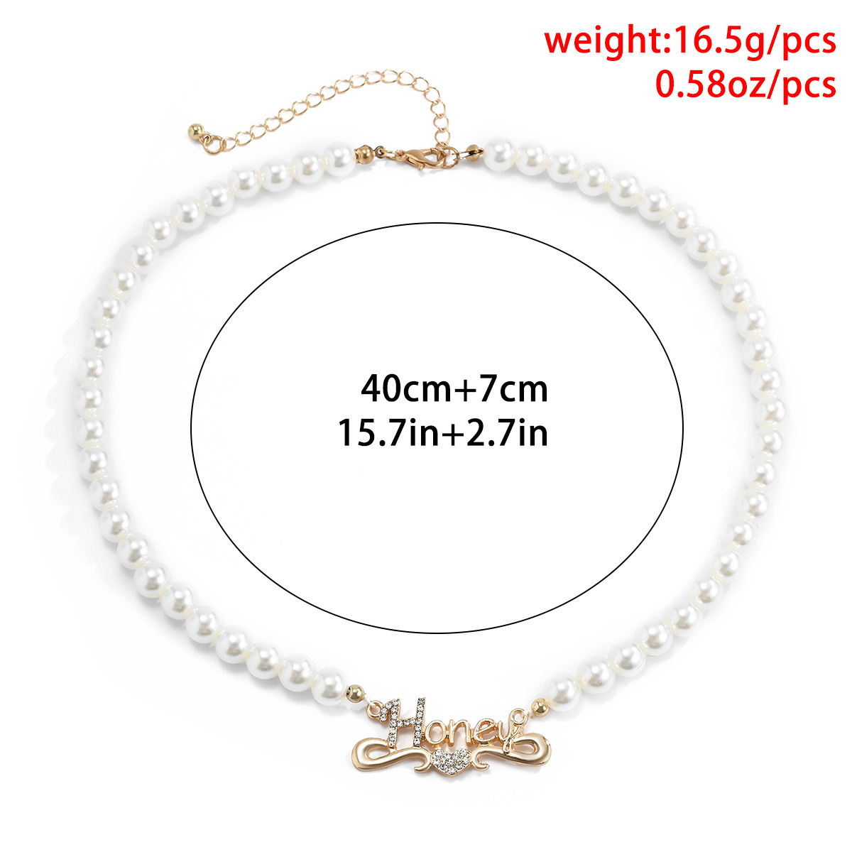 Wholesale Bijoux Imitation Perle Lettre Incrusté Collier Pendentif Diamant Nihaojewelry display picture 7