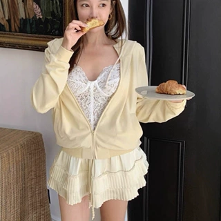 加工定制精品易梦玲同款拉链卫衣女外套