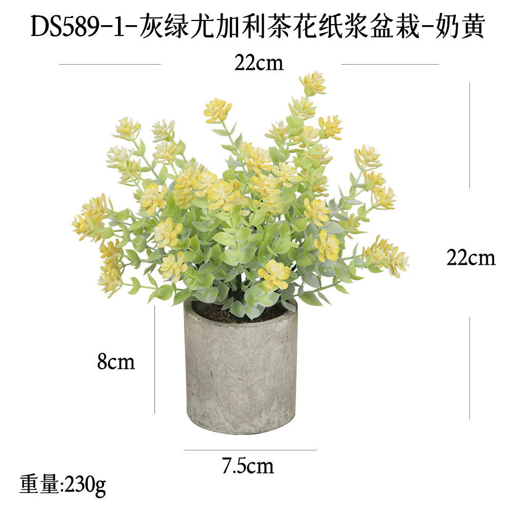 Más de 240 combinaciones populares de macetas con plantas verdes artificiales, decoraciones para el hogar, flores artificiales, bonsáis cilíndricos de pulpa de papel.