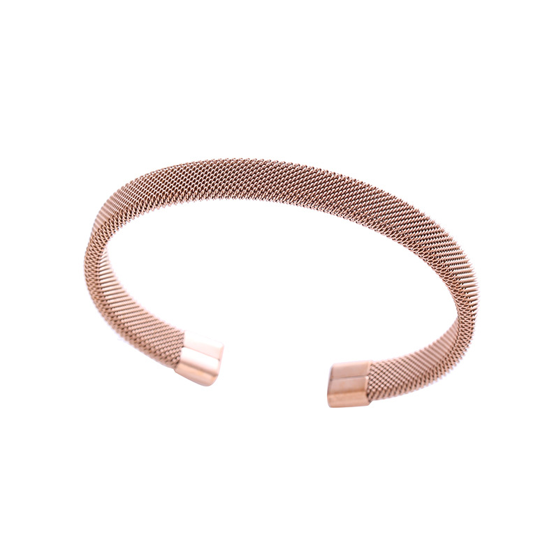 18g Weight C Shape Solid Color Stainless Steel INS Style Simple Style Cuff Bracelets