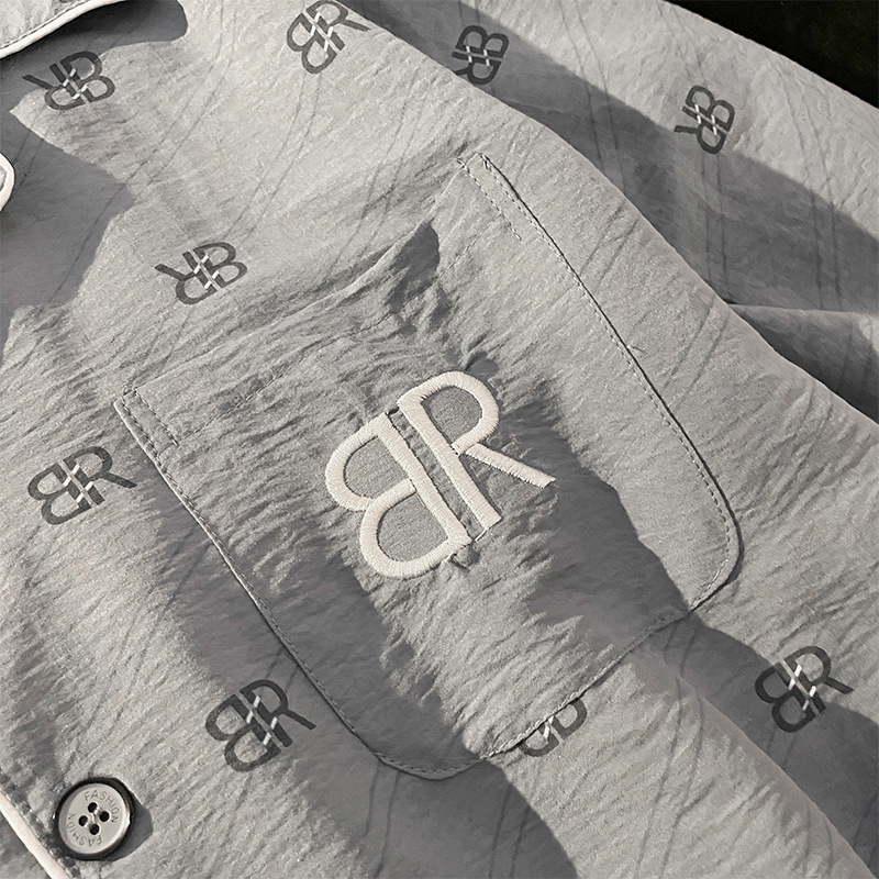 Pijama de hombre primavera y otoño delgada nube de algodón de manga larga pantalones largos para niños verano día ropa de casa 2024 nuevo conjunto