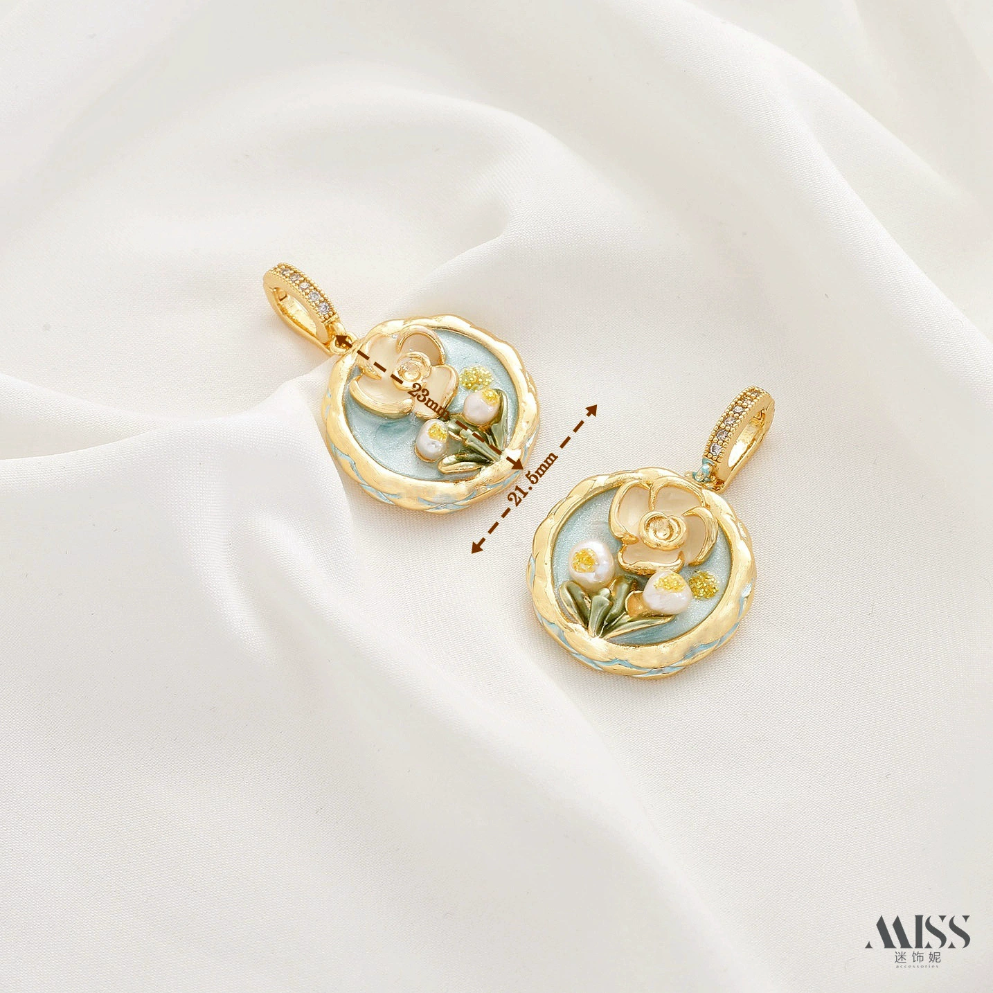 Мод pendant из органического жемчуга, свитер, аксессуар, ручная роспись, цветочная, китайский стиль, стиль высокого качества