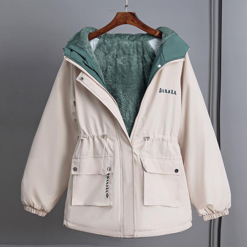 Short Women's Parka Winter Coat with Hood, Loose Fit, 2025 New Model, for Middle-Aged Moms, Fleece-Lined and Thickened Cotton Clothing Short Women's Parka Winter Coat with Hood, Loose Fit, 2025 New Model, for Middle-Aged Moms, Fleece-Lined and Thickened Cotton Clothing