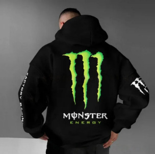 2026 Cross-Border Spring and Autumn New Model Monster Men's Printed Casual Fashion Hooded Sweatshirt 2026 Cross-Border Spring and Autumn New Model Monster Men's Printed Casual Fashion Hooded Sweatshirt