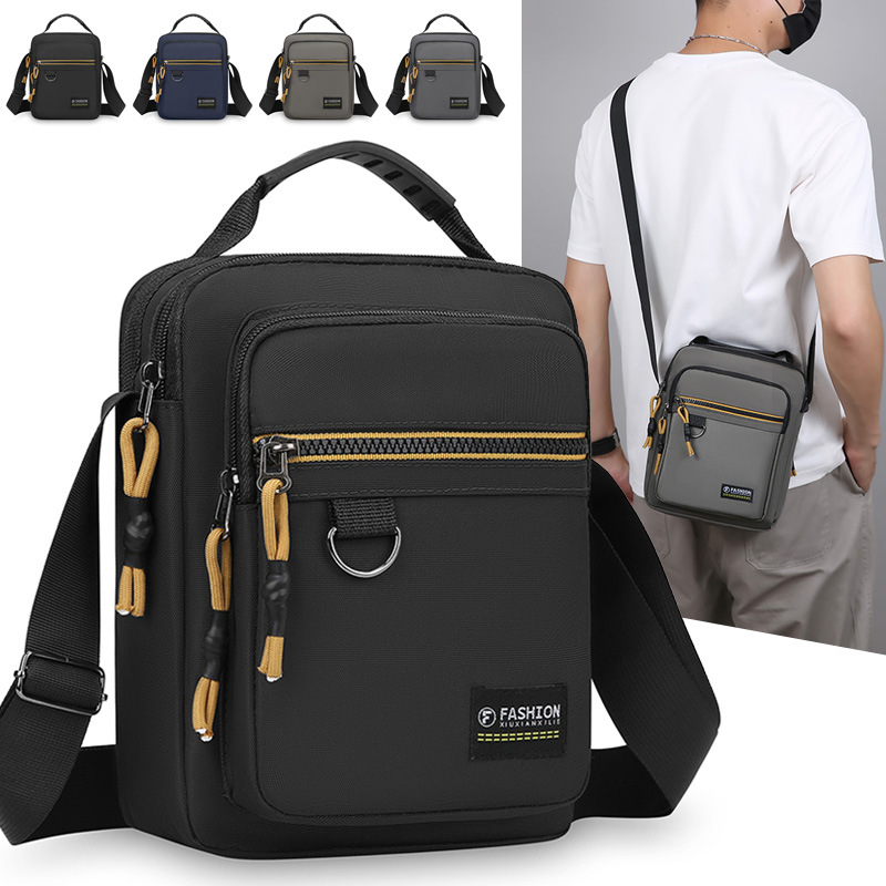 2025 New Casual Casual Outdoor Messenger Bag Men's Korean Style Trendy Handbag Men's Contrast Color Cashier Shoulder Bag
