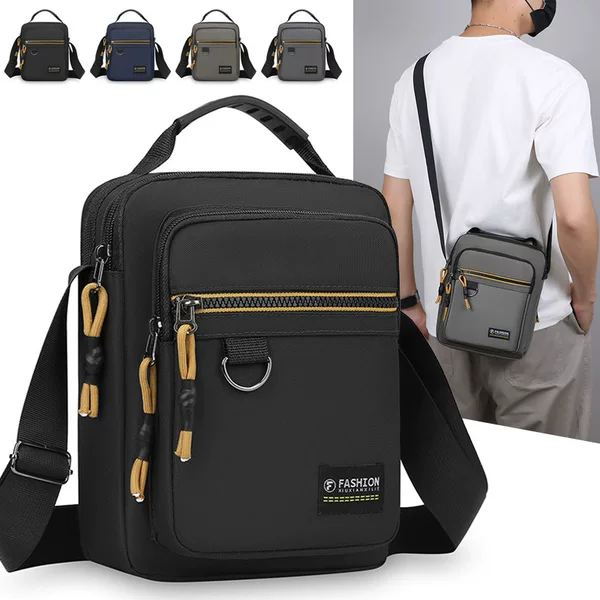 2025 New Casual Casual Outdoor Messenger Bag Men's Korean Style Trendy Handbag Men's Contrast Color Cashier Shoulder Bag