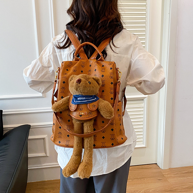 Cute caricatura oso mochila 2025 nueva mochila muñeca de niña muñeca de moda moda mochila de mujer