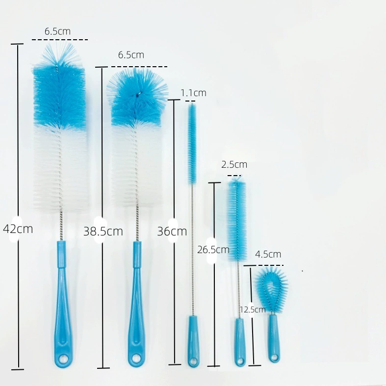 SOURCE производитель Amazon в том же стиле 5 штук костюм щетка для чашек 304 щетка для бутылок из нержавеющей стали Бытовая многофункциональная щетка для очистки