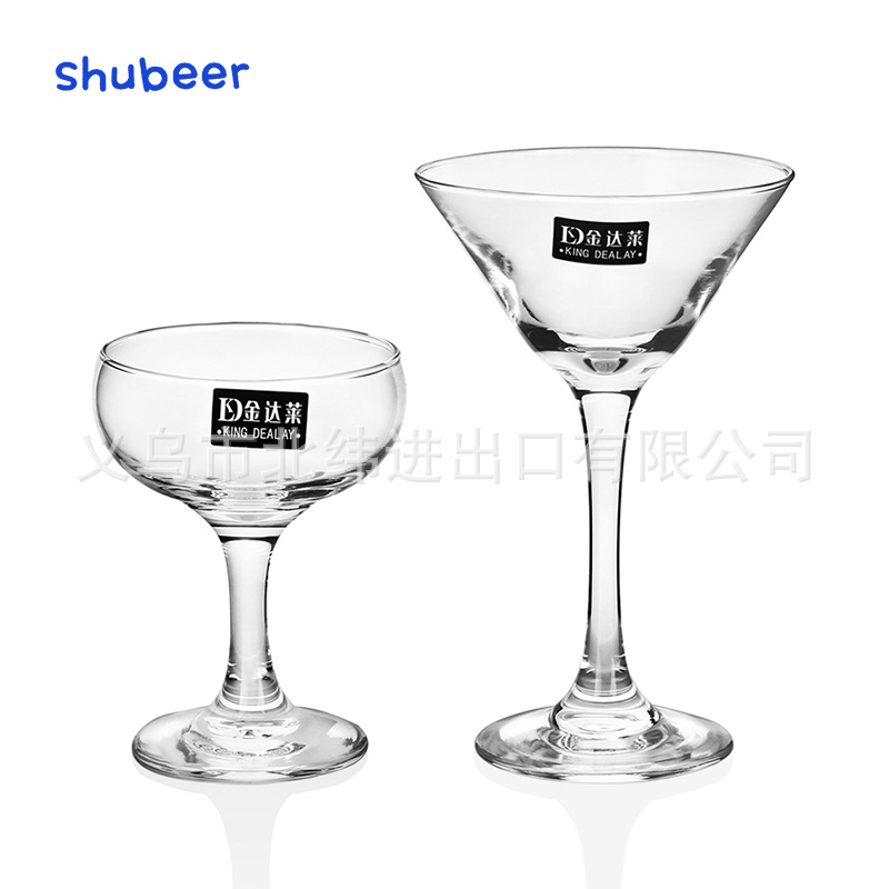 유럽식 투명 유리 고블 바 칵테일 샴페인 와인 유리 창조적 인 독특한 주스 레몬 유리