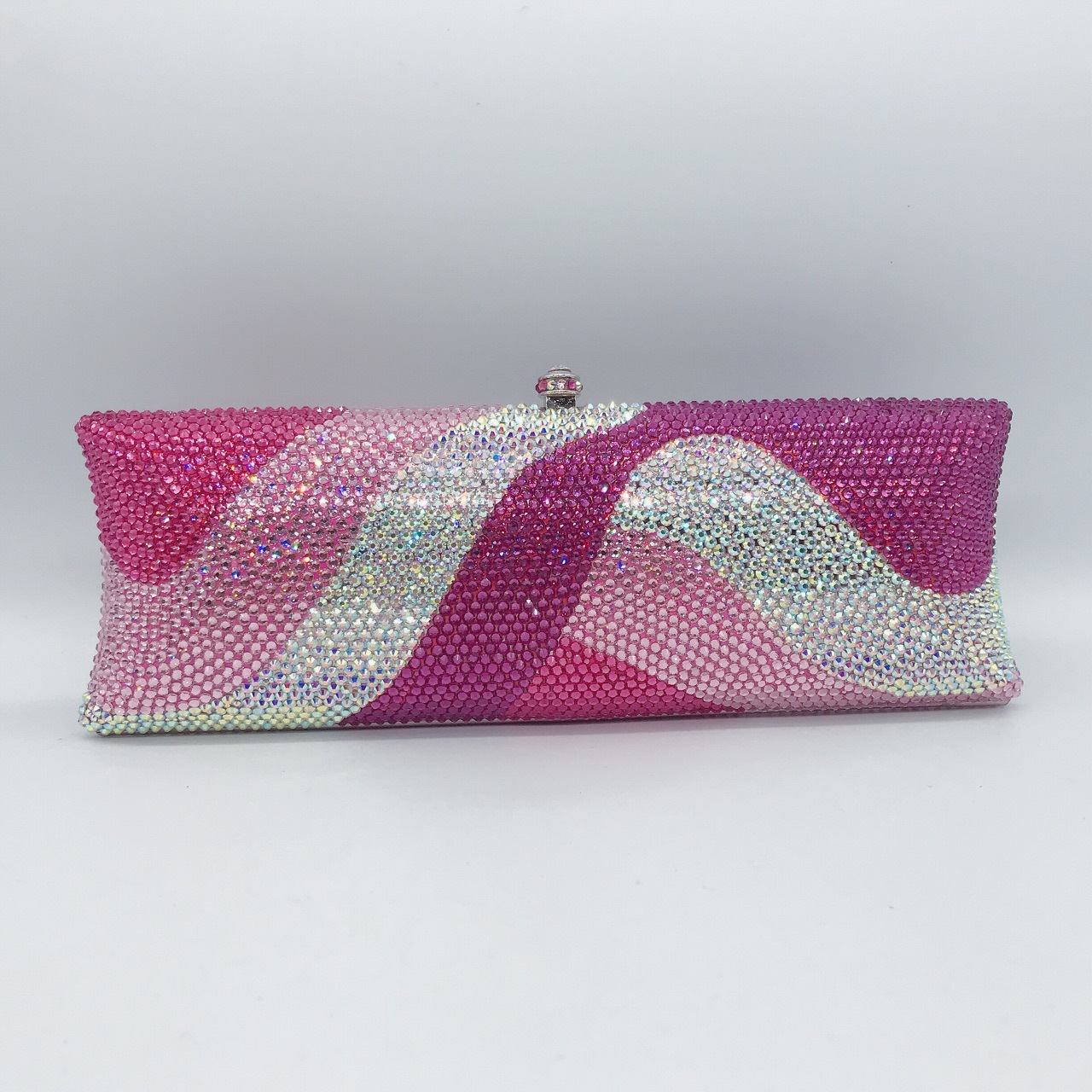 Túi clutch nữ đính đá rhinestone cầm tay hộp cứng dự tiệc — 10 # xanh ngọc chi tiết 41