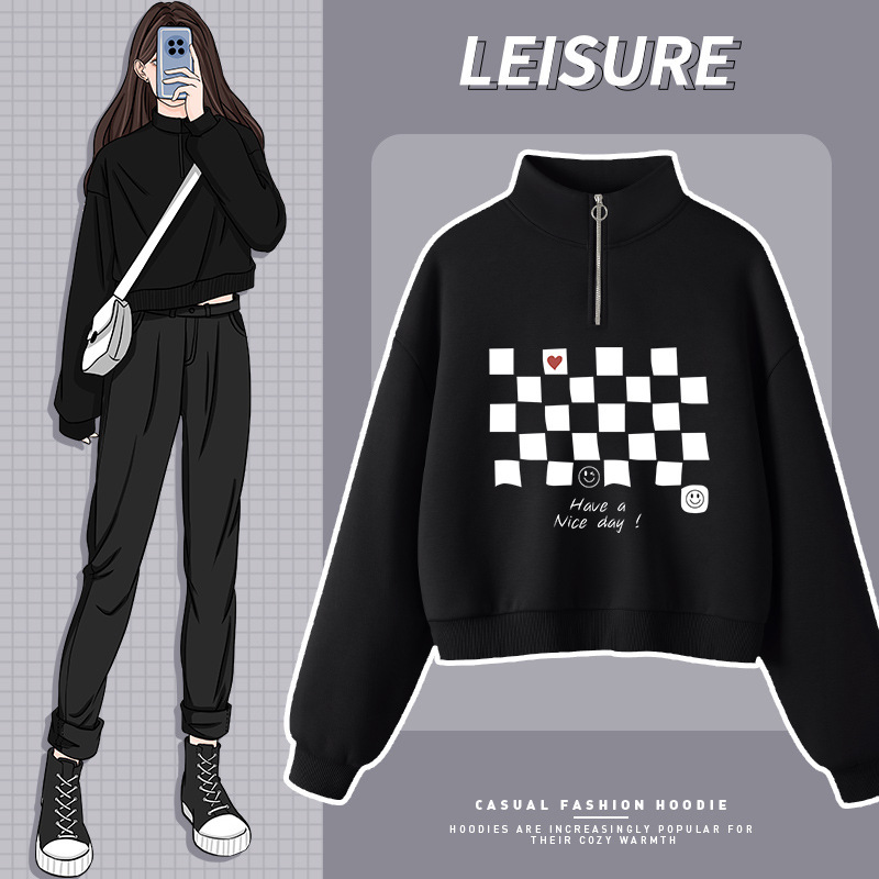 Autumn Sweatshirt Women's Spring and Autum Thin Tops Autum Clothes 2025 New Outwears Women's Short Styles for Small People Spring and Autum Styles Autumn Sweatshirt Women's Spring and Autum Thin Tops Autum Clothes 2025 New Outwears Women's Short Styles for Small People Spring and Autum Styles