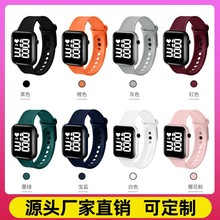 外贸跨境新款LED电子手表防水方形数字触屏中小学生时尚手腕