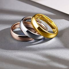 2mm4mm6mmプレーンアークチタン鋼リング女性のための日本と韓国のシンプルな気質カップルリング人気のジュエリー卸売