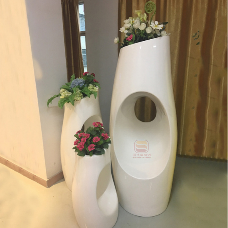 FPVC combinación de maceta de flores centro comercial hotel sala de ventas decoración interior al aire libre vasijas de flores flores flores