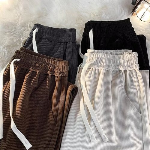 Relaxed Straight Leg Casual Work Pants for Men - Spring and Autumn Collection - High-End Wide Leg Student Sports Pants
