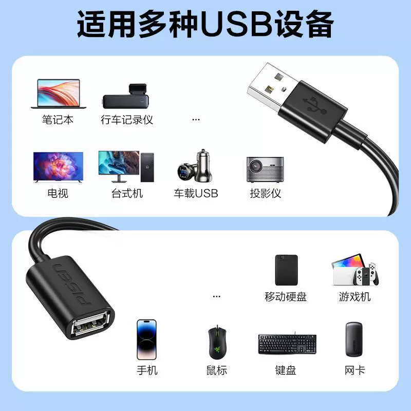 Pin Sheng USB3.0 Data Data Extended Line Public Public Transfer Connection Connecting Car TV Computer Mouse Keyboard Printer