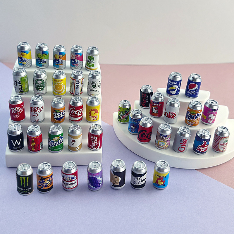Mini cans supermarket convenience store model micro landscape scene layout props resin simulation three-dimensional small bottle Mini cans supermarket convenience store model micro landscape scene layout props resin simulation three-dimensional small bottle