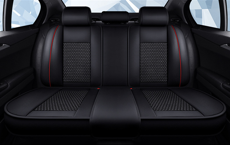 New cross-border Nappa leather and ice silk full-cover car seat cushion and seat cover, suitable for all seasons, comfortable and breathable, wholesale for foreign trade