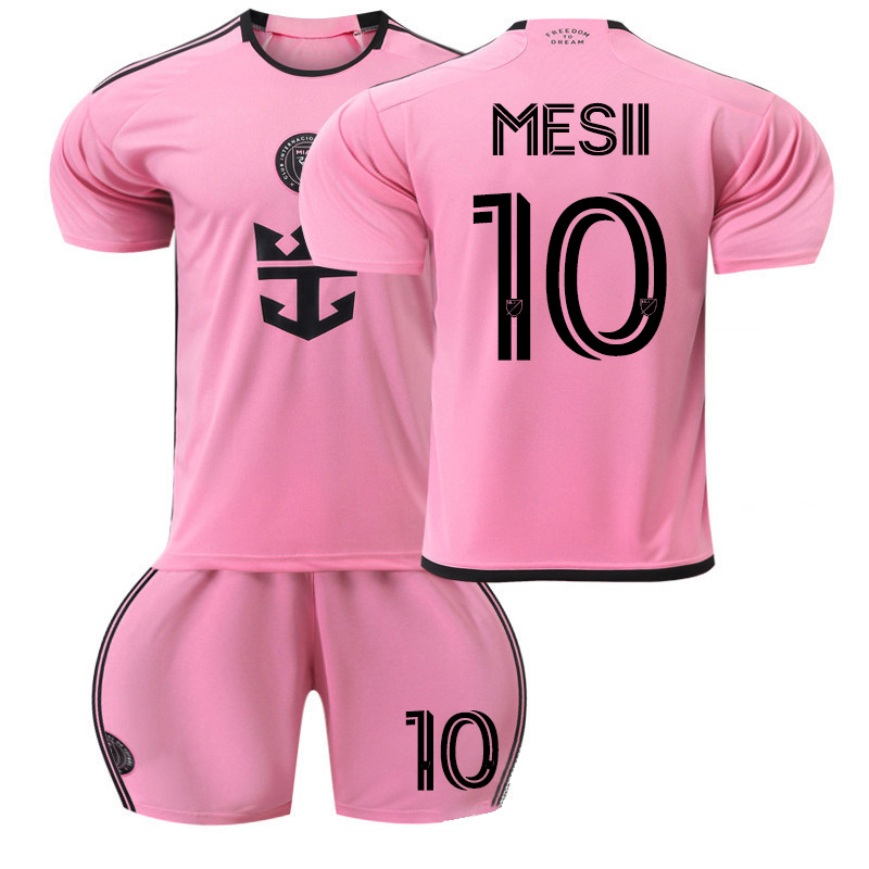 2324 Miami International Massey Jersey N ° 10 nuevo impreso traje de fútbol traje de entrenamiento de competencia rosa para hombres
