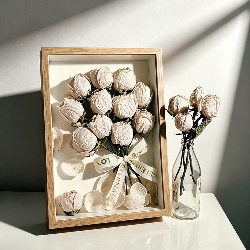 DIY hollow dried flower photo frame, butterfly arrangement, preserved flower specimen display, three-dimensional Qixi Festival gift box, wall-mounted fresh flower arrangement DIY hollow dried flower photo frame, butterfly arrangement, preserved flower specimen display, three-dimensional Qixi Festival gift box, wall-mounted fresh flower arrangement