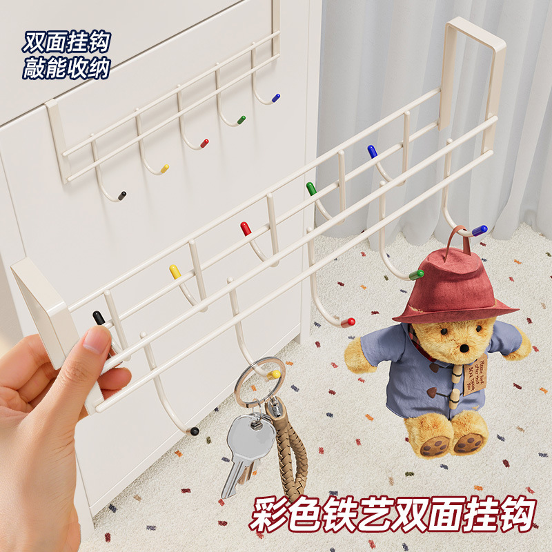 Colorful Double-Sided Hooks Behind Dormitory Doors Without Punching Clothes Hangers Bathroom Toilet Wall Towel Racks Colorful Double-Sided Hooks Behind Dormitory Doors Without Punching Clothes Hangers Bathroom Toilet Wall Towel Racks