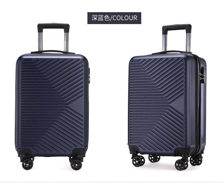 Maleta empresarial de 20 pulgadas a rayas color sólido caja trolley simple gran capacidad rueda universal fábrica de maleta al por mayor