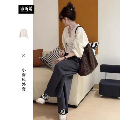 韩系极简风圆领排扣卫衣开衫短外套女2025秋季新款休闲宽松棒球服