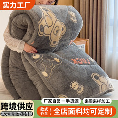 国境を越えて肌に優しい新しい高坪の雪のベルベットの子羊のベルベットの立体キルティング冬の布団が芯になっている