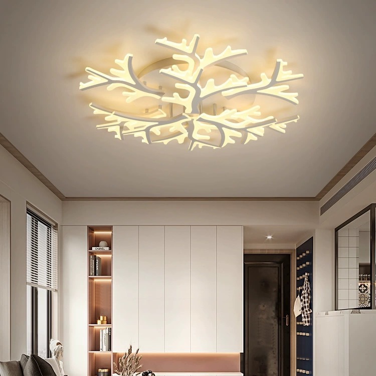 Luz de sala de estar2024 lámpara de techo de corno de ciervo atmósfera moderna y minimalista lámpara de dormitorio doméstica arte de la habitación luminaria nórdica