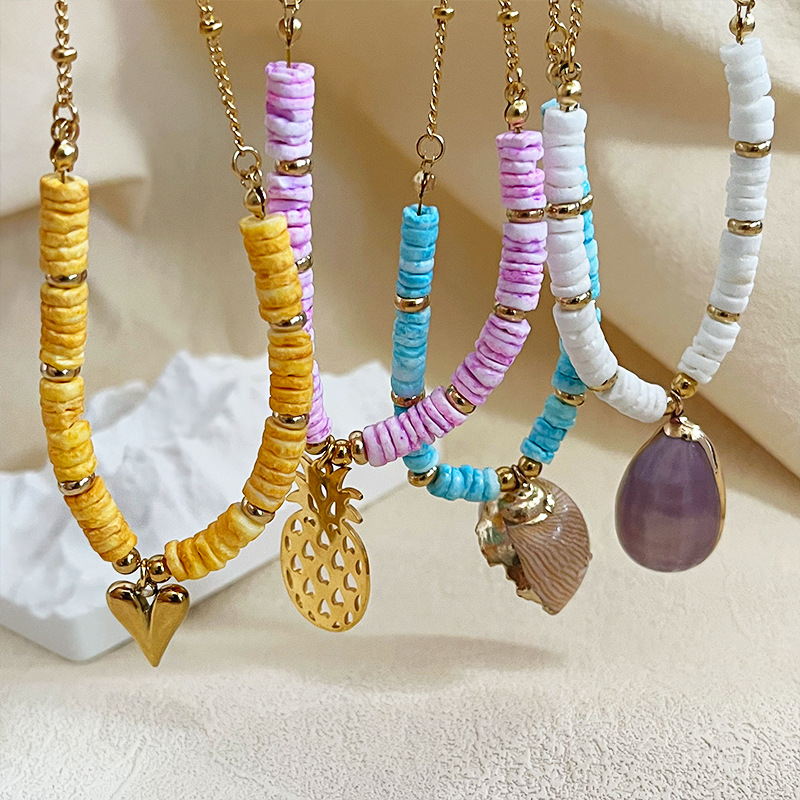 Bohemian shell choker ketting voor dames vintage stijl wit_voghion.com