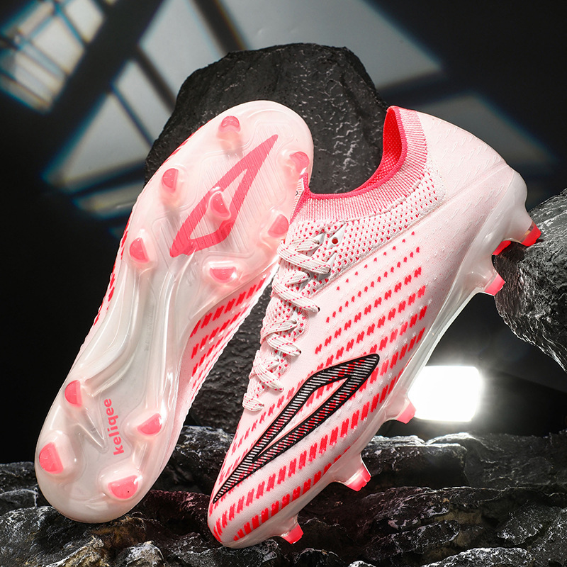 Lingsu Seamless Flyknit Low Top Soccer Shoes For Artificial Grass_voghion.com