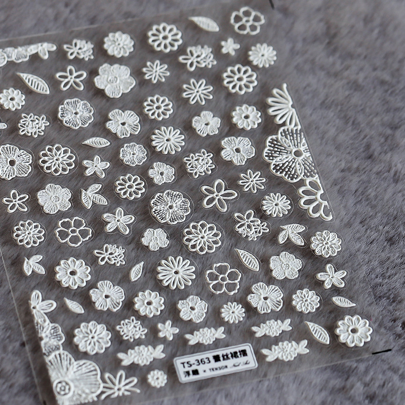 magico Iron Japanese Style 5D Embossed Nail Sticker pro Frosted Thin Three-dimensional Nail Sticker Lace Skirt TS363