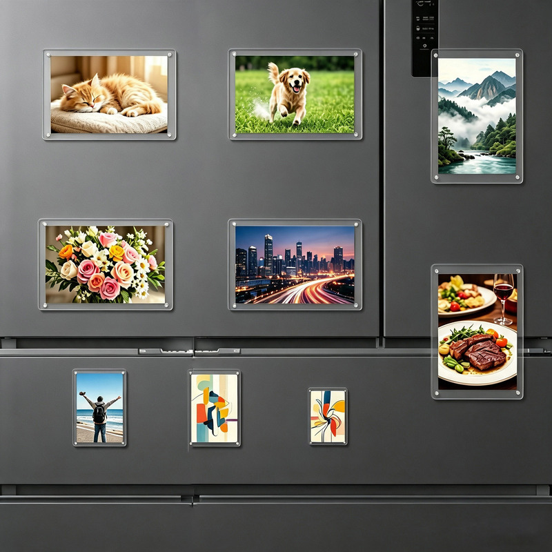 Acrylic strong magnetic photo frame, transparent magnetic instant photo frame, refrigerator magnet, photo wall, holiday gift, price tag Acrylic strong magnetic photo frame, transparent magnetic instant photo frame, refrigerator magnet, photo wall, holiday gift, price tag