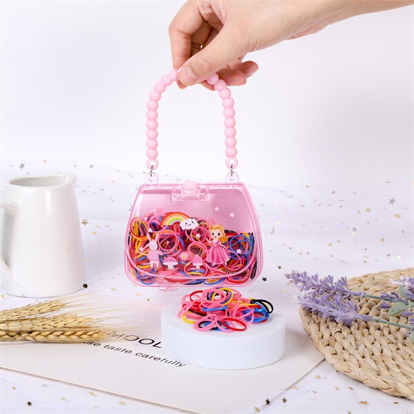 Cute fuchsia disposable children's hair rope
