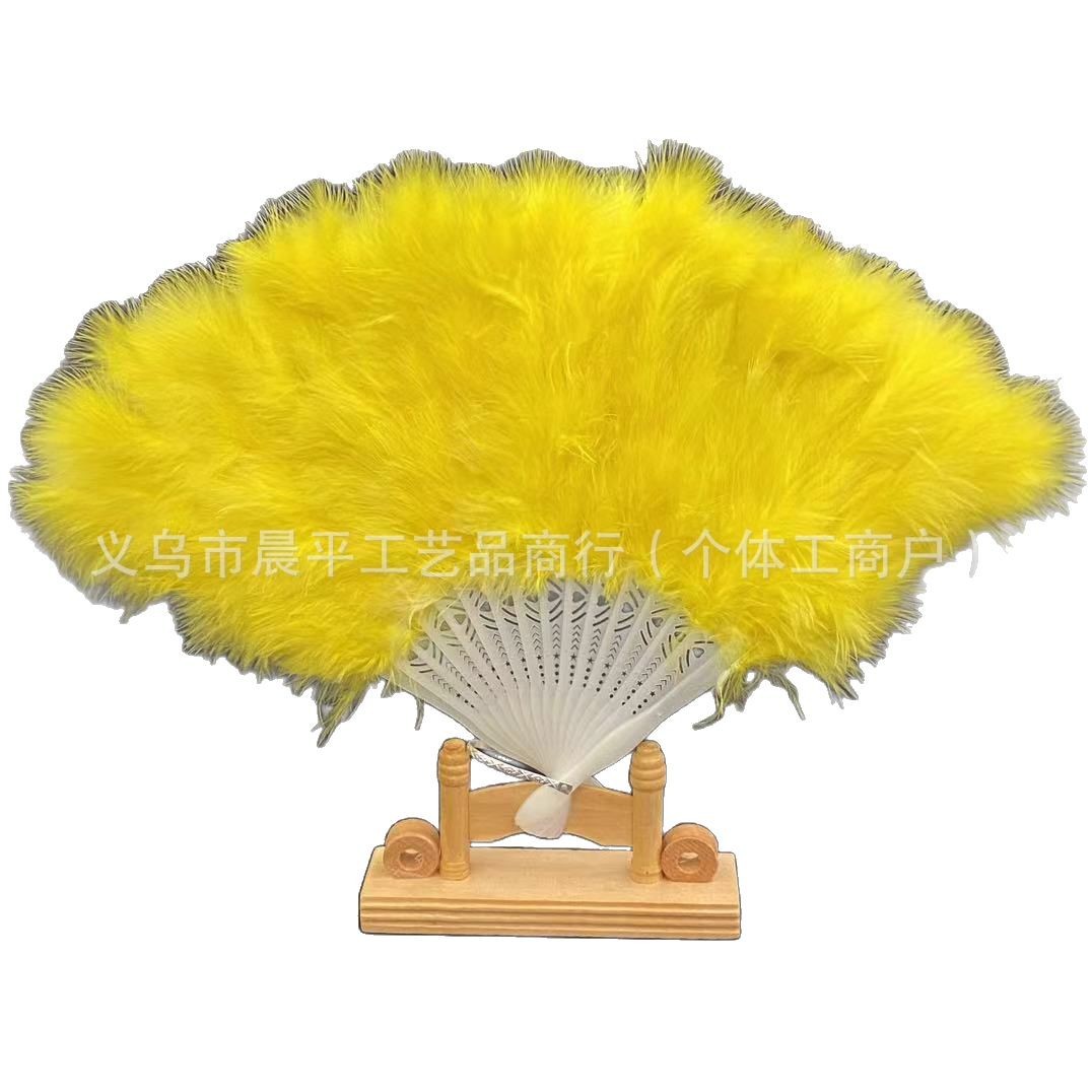 16-piece feather fan, costume shooting, cheongsam catwalk show, bridal accessories, ball square stage performance props