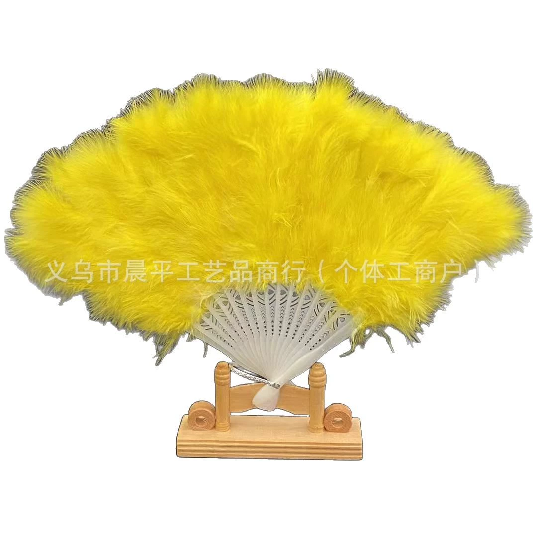 16-piece feather fan, costume shooting, cheongsam catwalk show, bridal accessories, ball square stage performance props