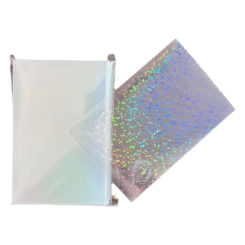 Película de tarjeta láser 20 Álbum de seda de dos capas película protectora de tarjeta pequeña película de tarjeta de palomitas de maíz bolsa de embalaje de manga de tarjeta engrosada plástico