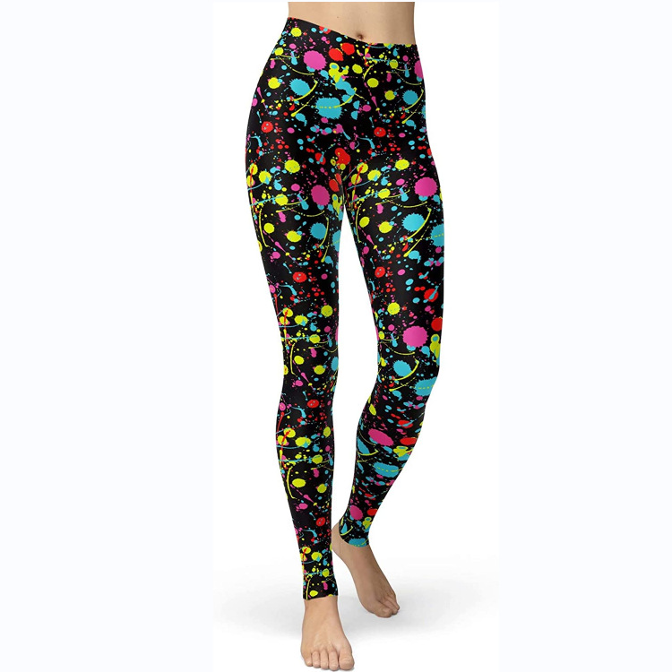 Abbigliamento da donna multicolore stampato slim fit fianchi sollevamento snellente grandi dimensioni corsa yoga fitness leggings_voghion.com