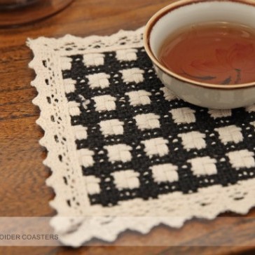 Jin Hao nueva tela de algodón tejido de encaje para platos tapete para platos restaurante creativo tapete posavasos tapete para mesa