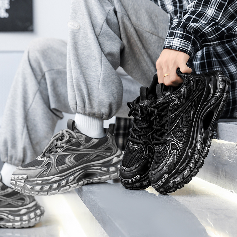 Men's Shoes Autumn and Winter New Fashion Height-Increasing Dad Shoes Men's Tire Sole Sports Trendy Shoes Thick-Soled Casual Shoes