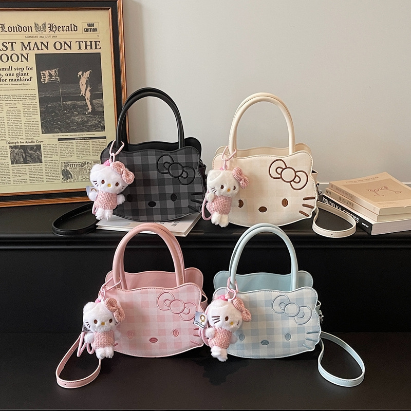 Cute Cat Plaid Handbag for Women, Small Tote Bag, 2026 Spring New Fashion Niche Design Daily Crossbody Bag Cute Cat Plaid Handbag for Women, Small Tote Bag, 2026 Spring New Fashion Niche Design Daily Crossbody Bag