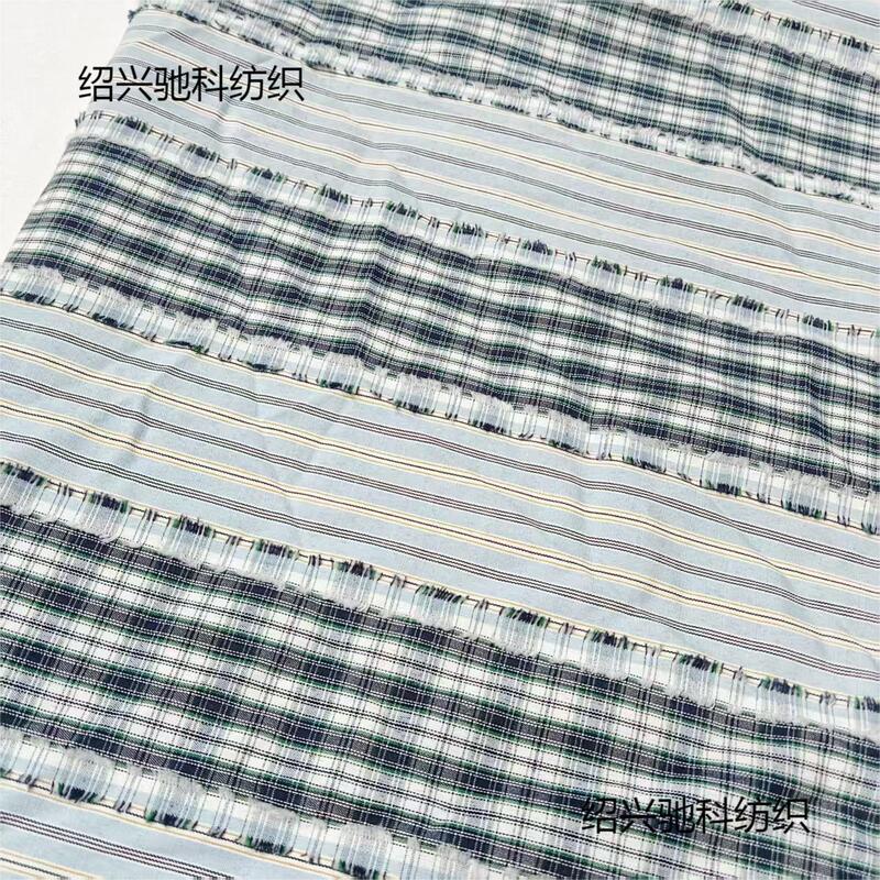 Japanese-Style Fabric Silhouette Long-Sleeve Shirt Yarn-Dyed Striped Fabric Women's Commuter Shirt Dress Fabric Japanese-Style Fabric Silhouette Long-Sleeve Shirt Yarn-Dyed Striped Fabric Women's Commuter Shirt Dress Fabric