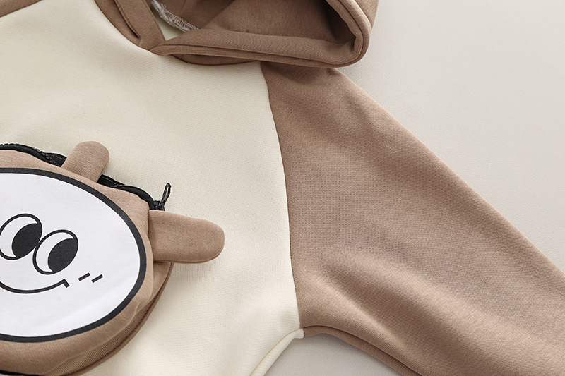 Vêtements pour garçons, style hiver avec manteau en coton épais en peluche, nouvel article 2024, gilet à capuche à blocs de couleurs pour bébé et enfant_voghion.com