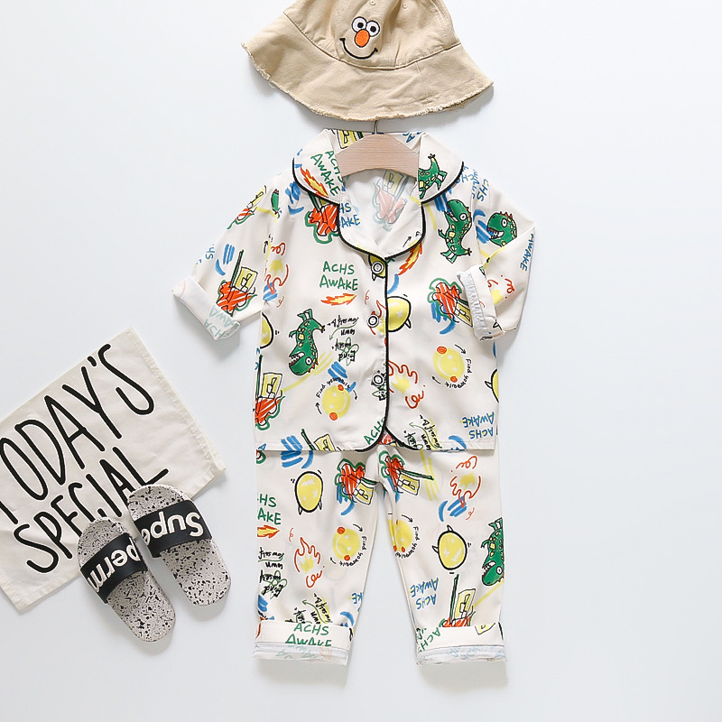 2023 primavera nuevos niños del otoño Pijamas largos oso caliente traje estilo coreano desgaste cómodo lindo moda