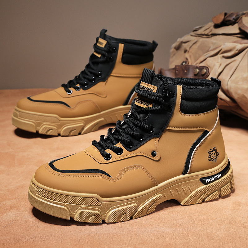 Zapatos de trabajo para hombres 2024 invierno nuevo sitio de construcción zapatos de trabajo antideslizantes anti-desgaste botas Martin de alta altura zapatos casuales para hombres