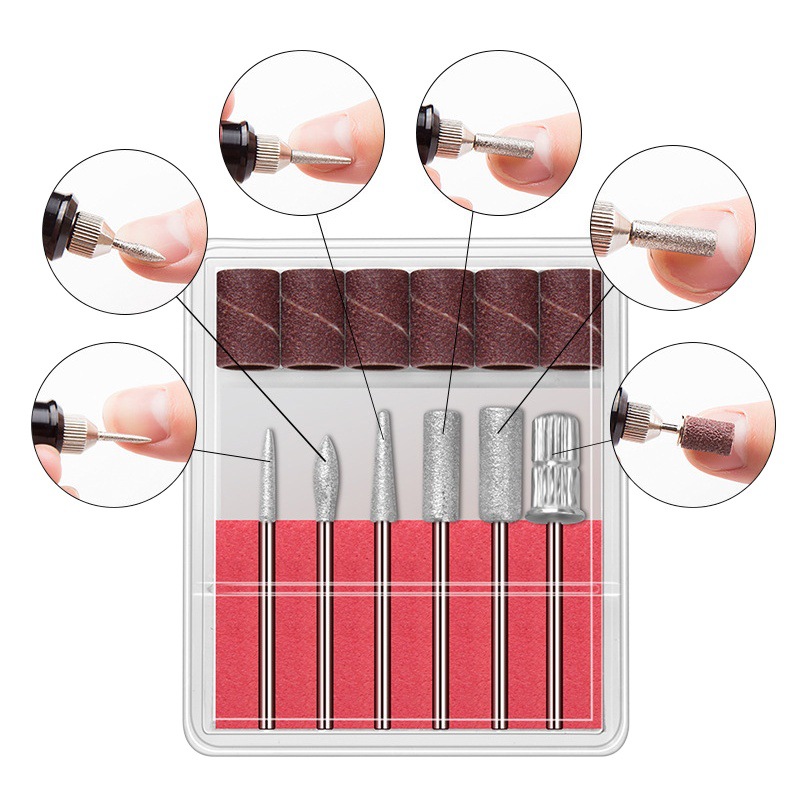 Máquina de pulir uñas máquina de pulir 12 cabezas de molienda removedor de uñas manicura peeling máquina de uñas herramienta traje