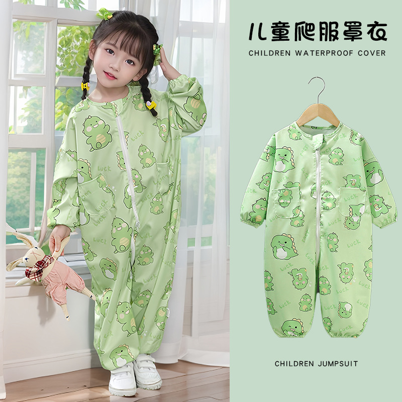 Green little dinosaur (zipper romper)