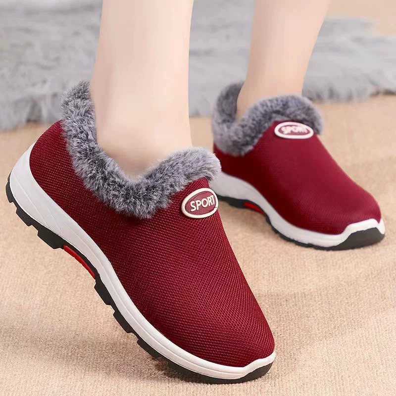 Зимние обувь на вспененной стельке Slip-On для мам, теплые обувь для прогулок внутри и снаружи, Розовый/Чёрный, размеры 36-40